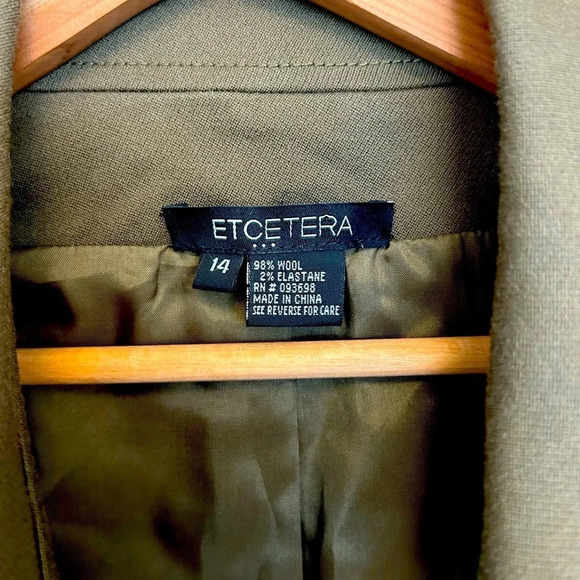 Etcetera wool thick moto blazer with puffed sleeves  excellent condition size 14 - Picture 11 of 11